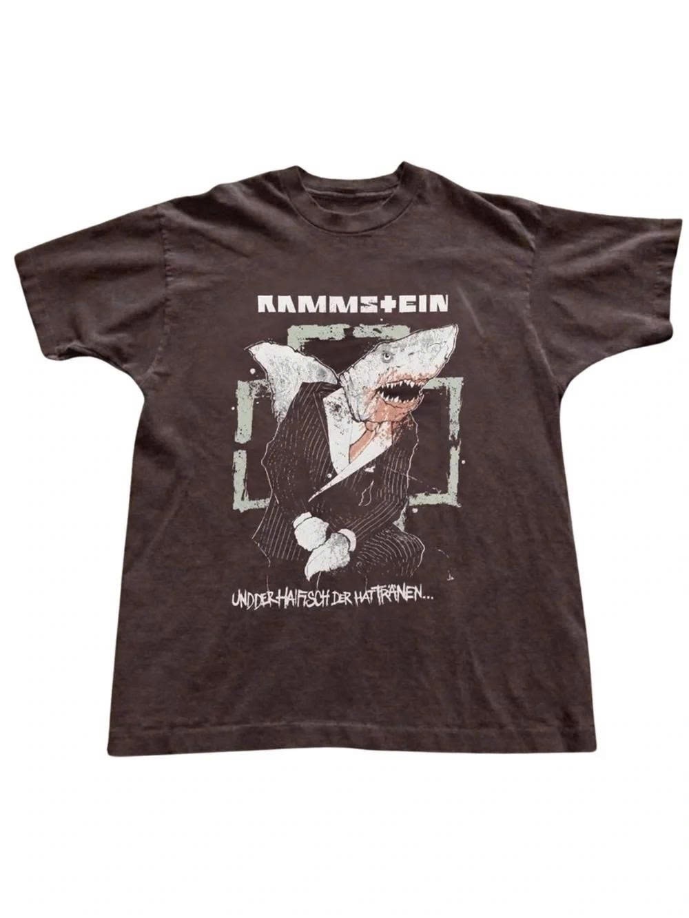 Black Graphic Band Tee - Shark Design